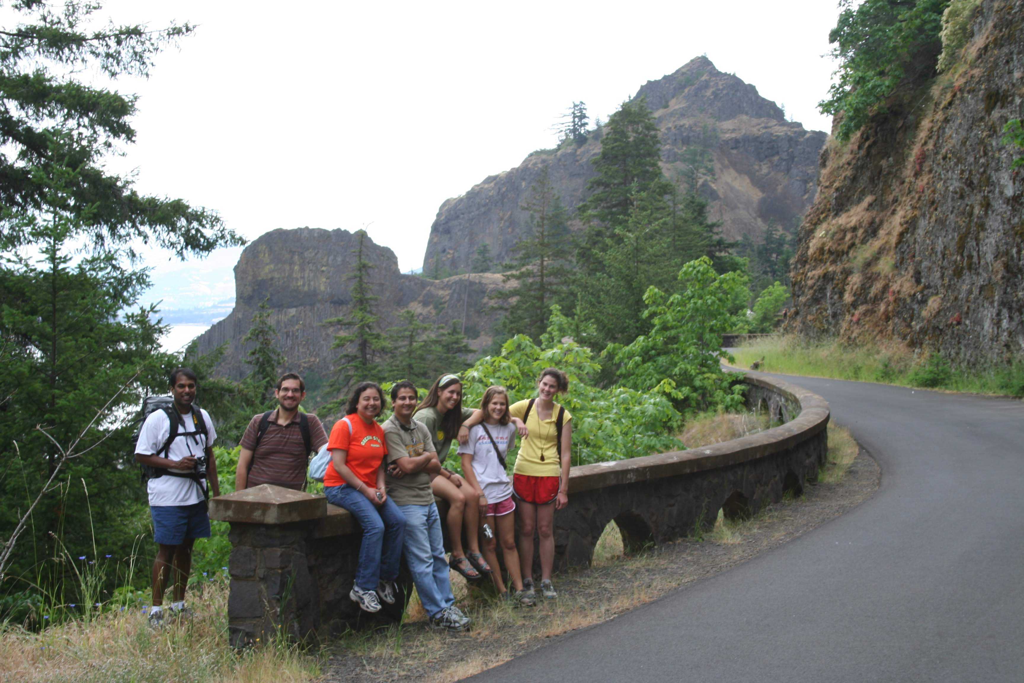 The Group In Front of a View of the Columbia River and the Historic Columbia River Highway State Trail