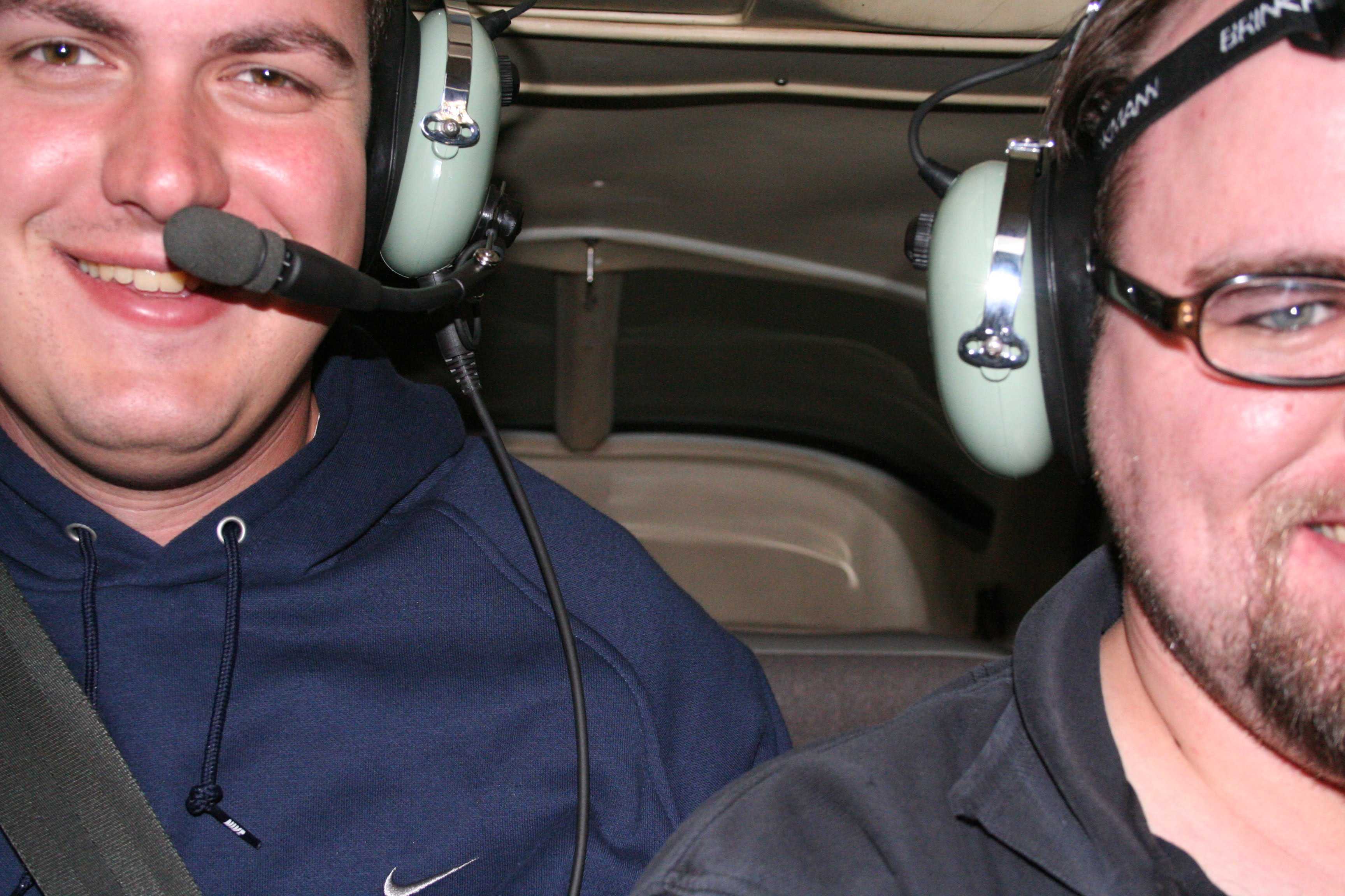 Marcus and David in the plane